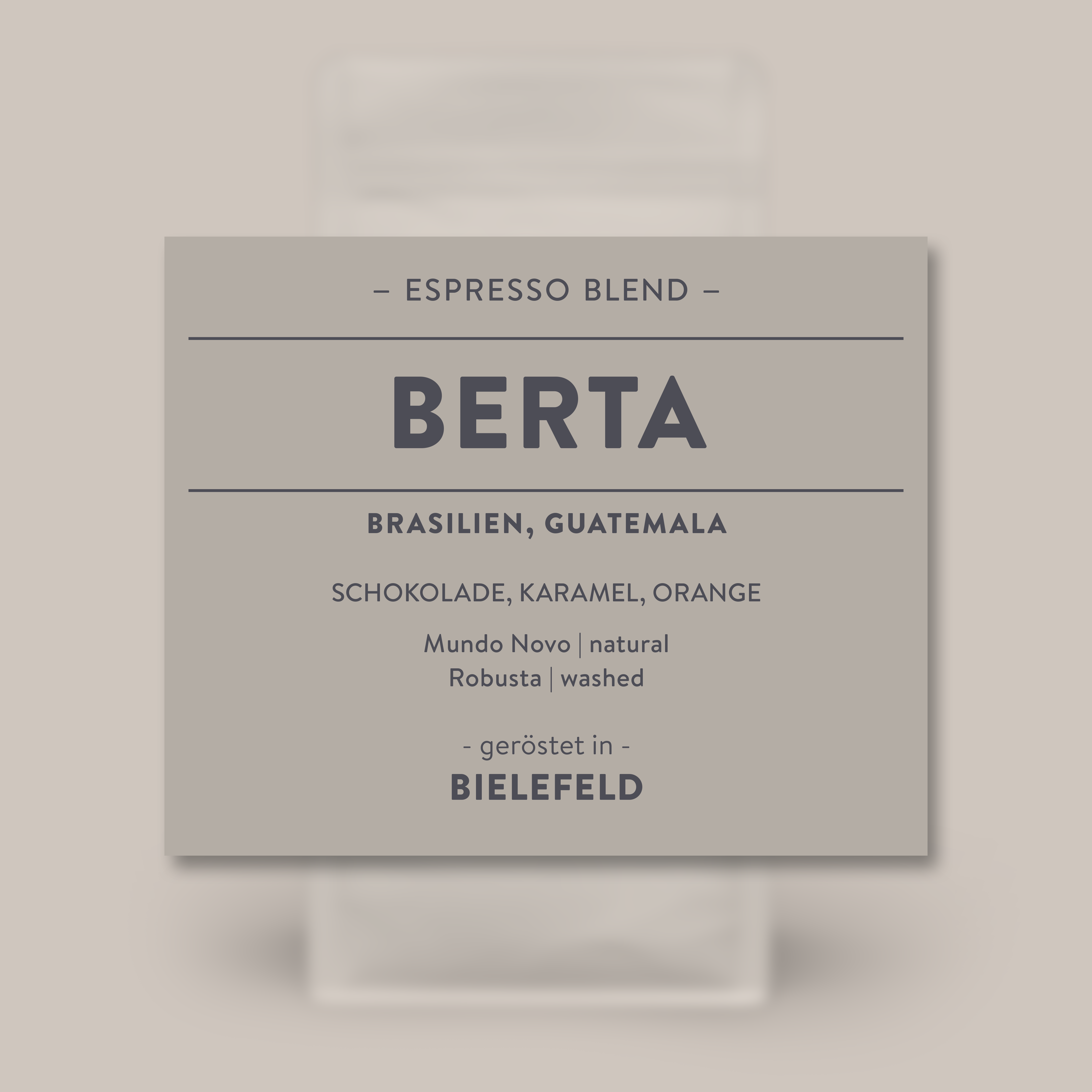 Berta - unser Espresso Houseblend