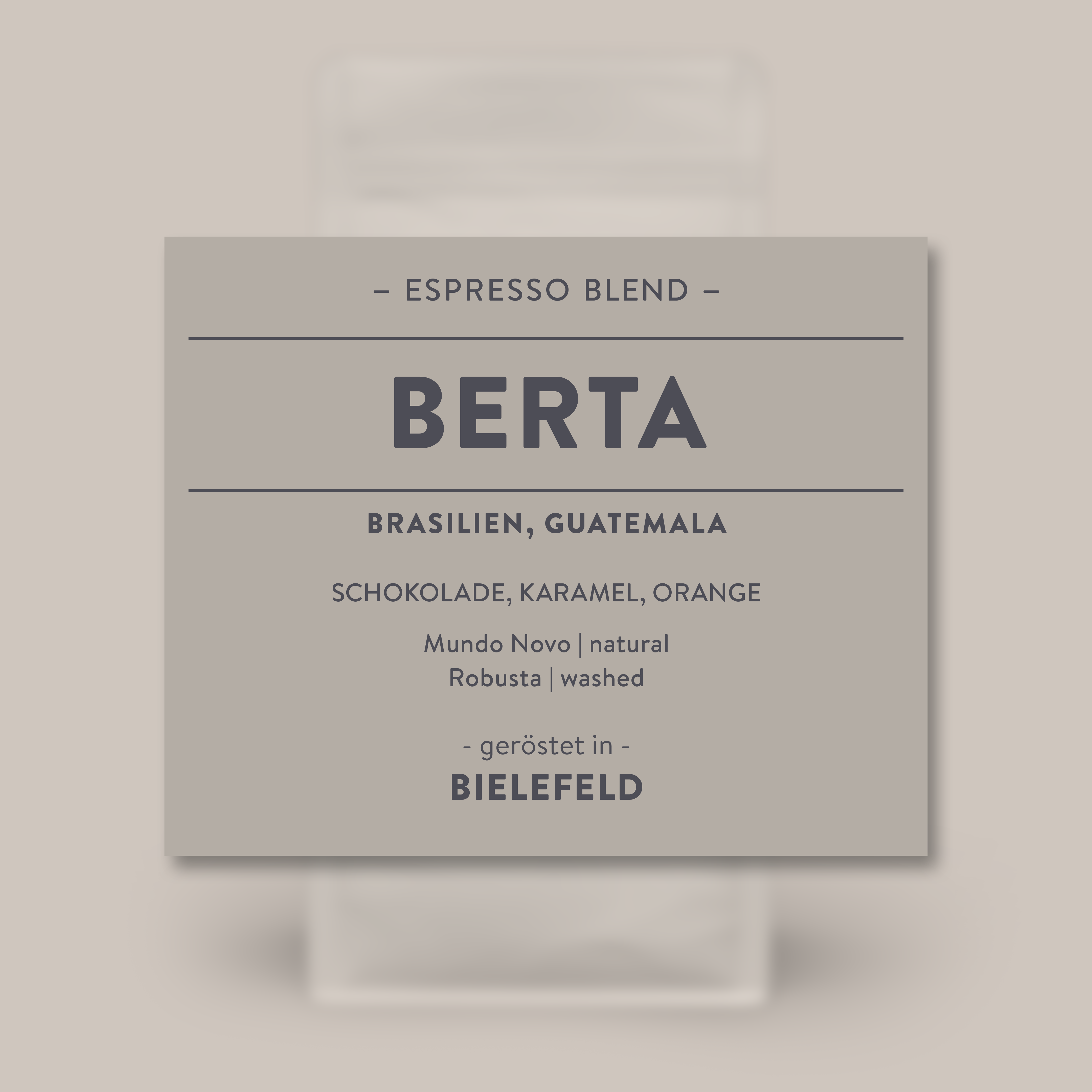 Berta -  unser Espresso Houseblend